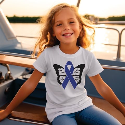 Butterfly Ribbon Youth Short Sleeve Tee