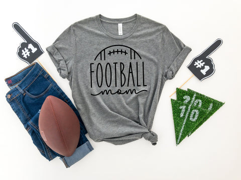 Custom Football Mom with Player Name & Number Short Sleeve Tee