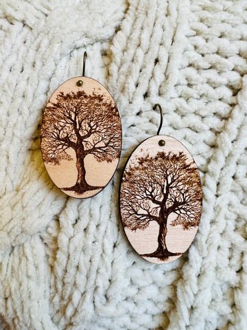 Tree Wooden Earrings