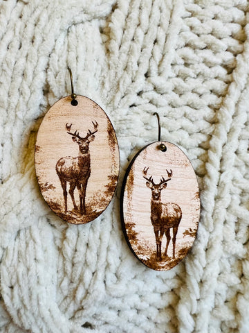Deer Wooden Earrings
