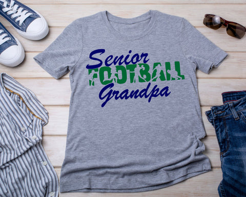 Senior Football Grandpa with Custom Player Name & Number Short Sleeve Tee