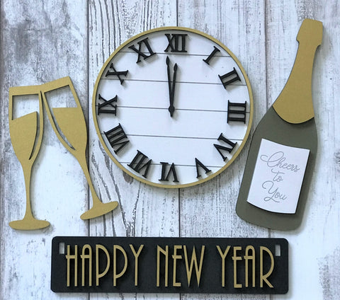 Interchangeable Wagon Happy New Year Inserts