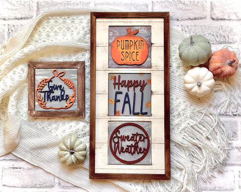 Interchangeable Happy Fall Inserts for Leaning Ladder
