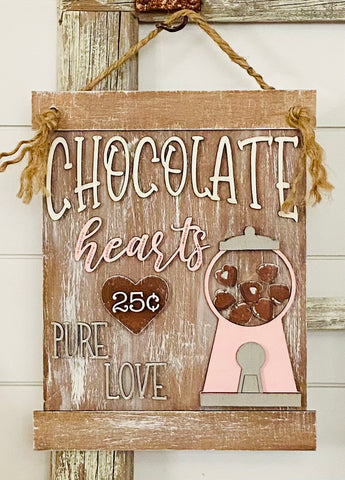 DIY Chocolate Hearts Sign